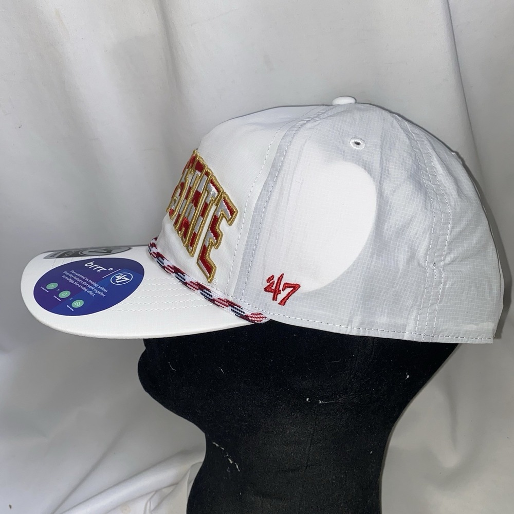 NWT '47 Brand Michigan State Hitch Hat Mens Stars and Stripes Flag White Flutter - Picture 2 of 5